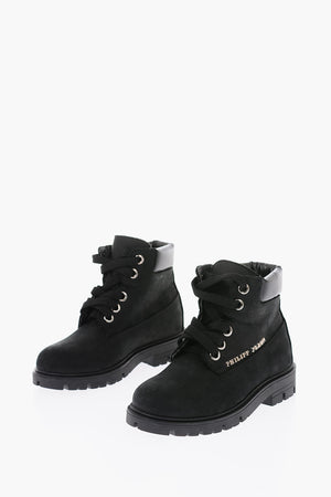 leather FRED ankle boots enriched by metal skull