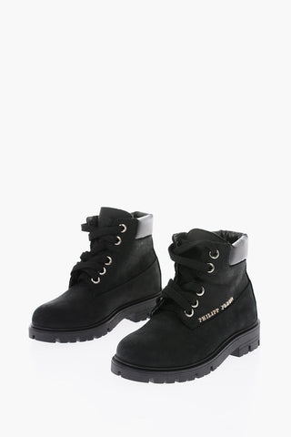 leather FRED ankle boots enriched by metal skull