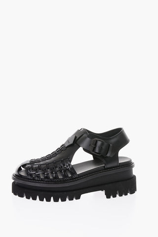 leather sandals with twin sole