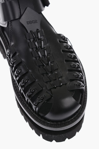 leather sandals with twin sole