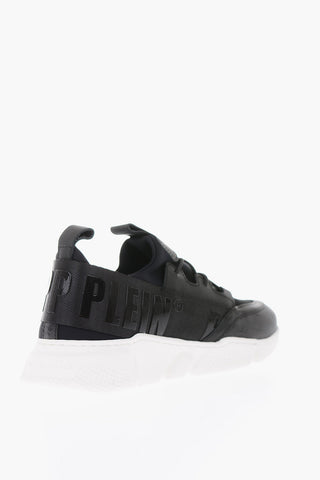 sneakers slip on in pelle e tessuto