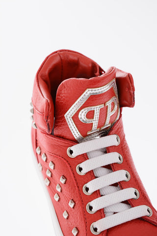 studded leather SIMON high top sneakers