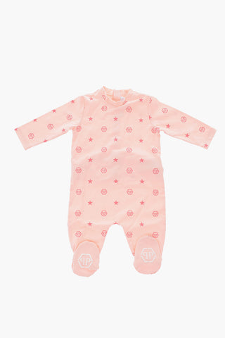 printed romper suit hat and bib set