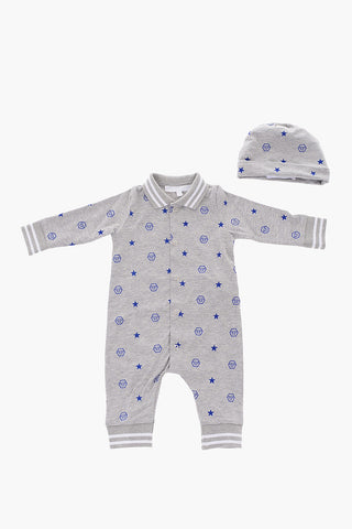 printed romper suit and hat FEDRO set