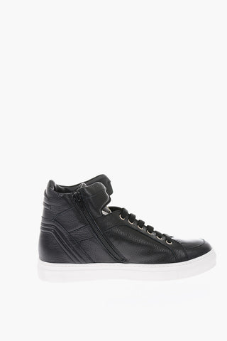 sneakers alte SIMON in pelle con borchie e zip laterale