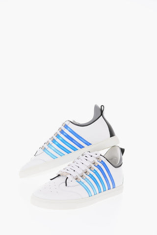 leather sneakers with shaded detail