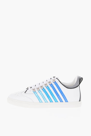 leather sneakers with shaded detail
