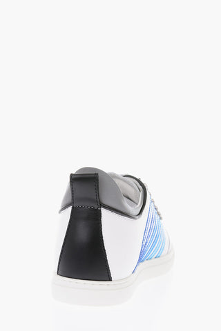 leather sneakers with shaded detail