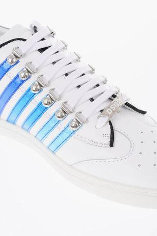 leather sneakers with shaded detail