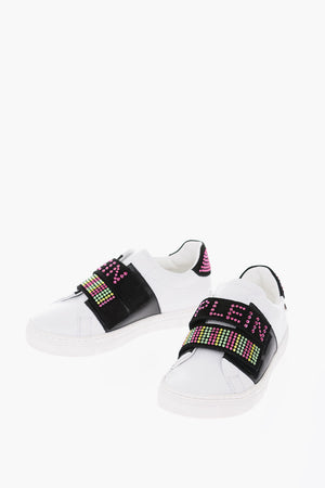 EST.1978 leather low top sneakers with touch strap closure