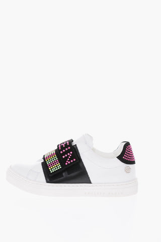 EST.1978 leather low top sneakers with touch strap closure