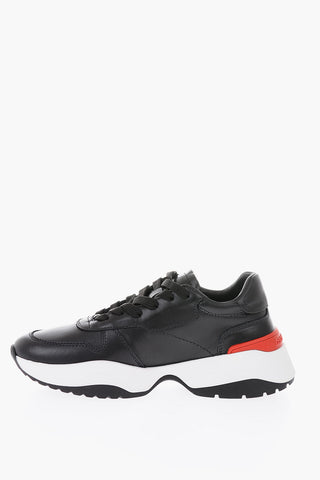 printed leather sneakers