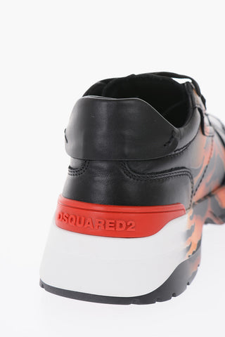 printed leather sneakers