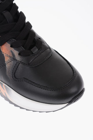 printed leather sneakers