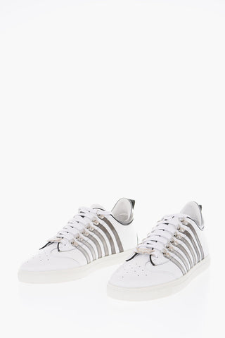 leather sneakers with shaded detail