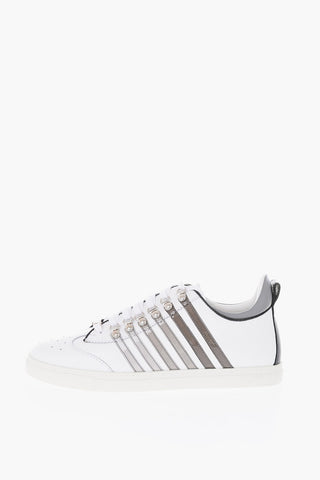 leather sneakers with shaded detail