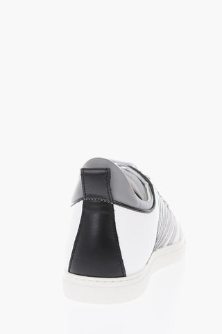 leather sneakers with shaded detail