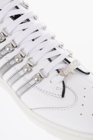leather sneakers with shaded detail