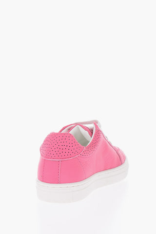 leather sneakers with side logo