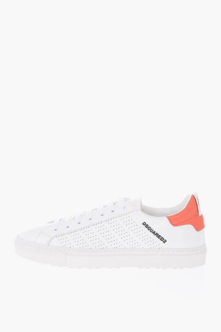 leather sneakers with perfored details