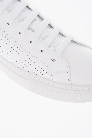 leather sneakers with perfored details