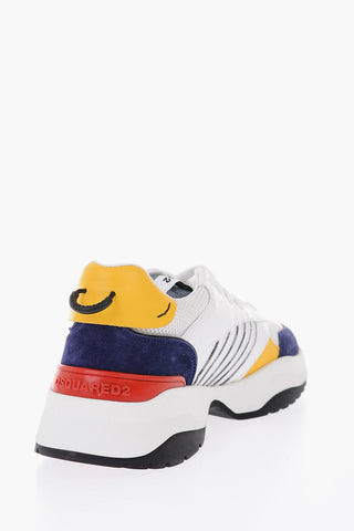 Sneakers in pelle con dettaglio in pelle scamosciata