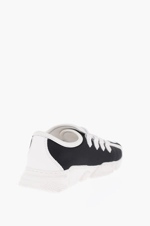 leather and neoprene slip on sneakers