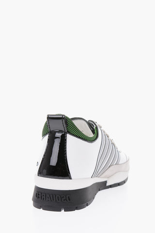 leather sneakers with reflective detail