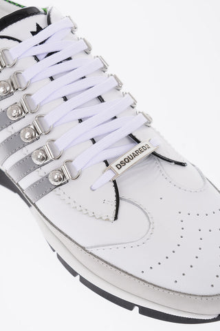 leather sneakers with reflective detail