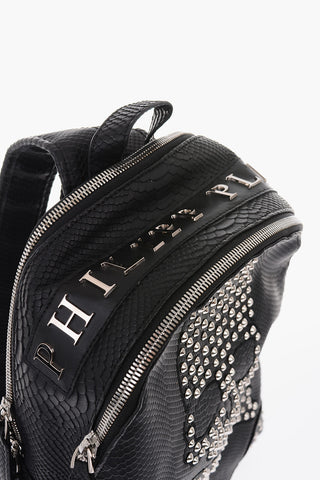 EST.1978 studded faux leather BRUTO backpack with silver details