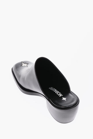 6cm leather Square Toe Mules
