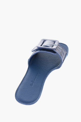 crocodile effect leather THE LOOP mules