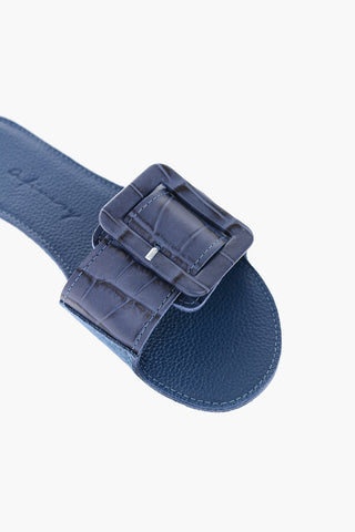 crocodile effect leather THE LOOP mules