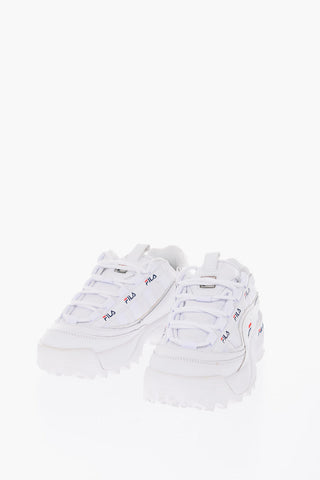 leather low-top sneakers with track sole
