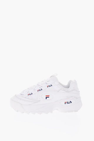 leather low-top sneakers with track sole