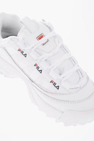 leather low-top sneakers with track sole
