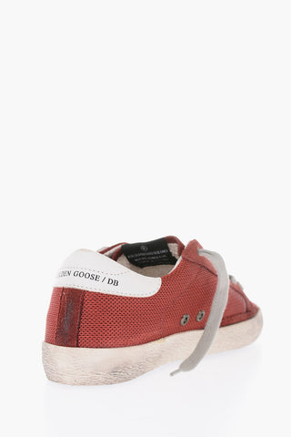 vintage effect leather and fabric SUPERSTAR sneakers