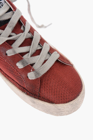 vintage effect leather and fabric SUPERSTAR sneakers