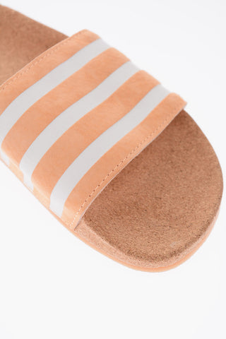 striped leather ADILETTE W slides