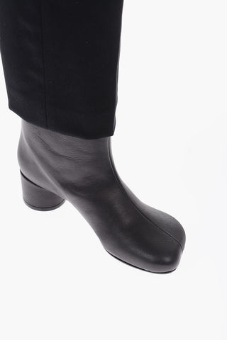MM6 5cm leather and fabric high boots