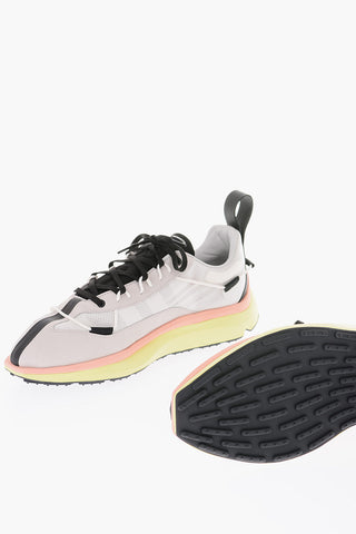 Y-3 YOHJI YAMAMOT leather and fabric SHIKU RUN sneakers with embossed logo