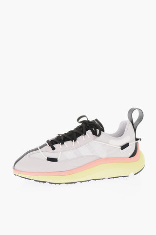 Y-3 YOHJI YAMAMOT leather and fabric SHIKU RUN sneakers with embossed logo
