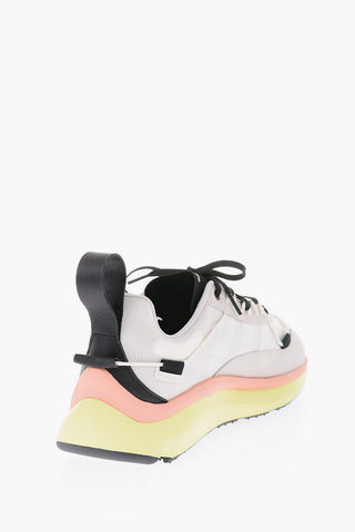 Y-3 YOHJI YAMAMOT leather and fabric SHIKU RUN sneakers with embossed logo