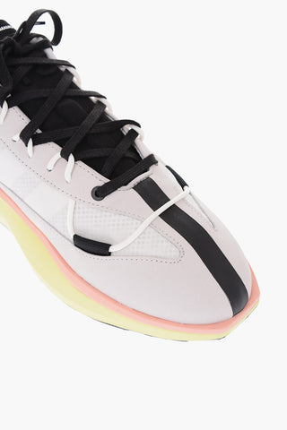 Y-3 YOHJI YAMAMOT leather and fabric SHIKU RUN sneakers with embossed logo