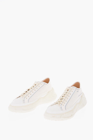 Cotton Low-top sneakers with leather details