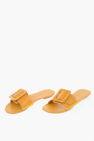 crocodile effect leather THE LOOP mules