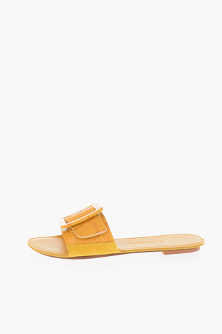 crocodile effect leather THE LOOP mules