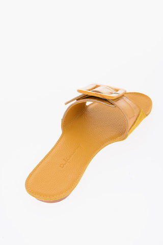 crocodile effect leather THE LOOP mules