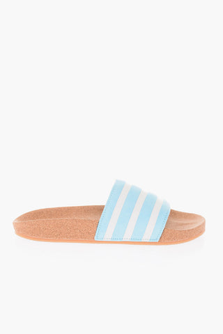 slides ADILETTE W in pelle a righe