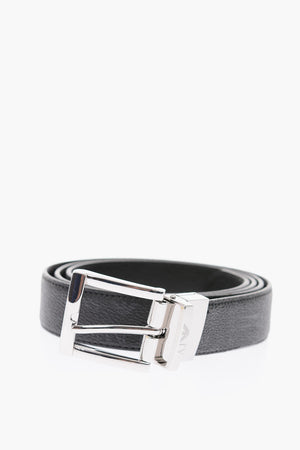 JEANS 30mm all over logo leather reversible belt